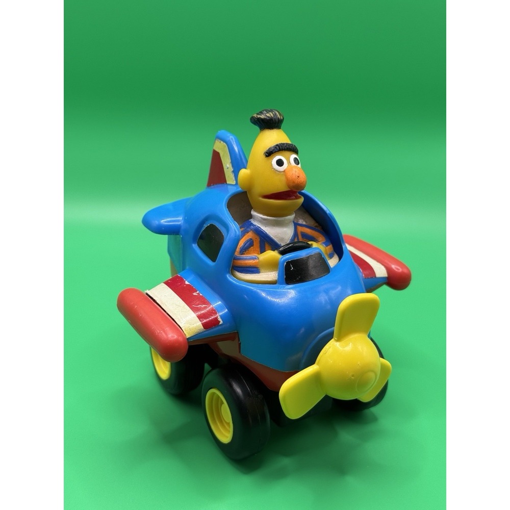 Vintage TYCO Jim Henson Sesame Street Bert Pull Back N' Go Jet Plane Figure Toy